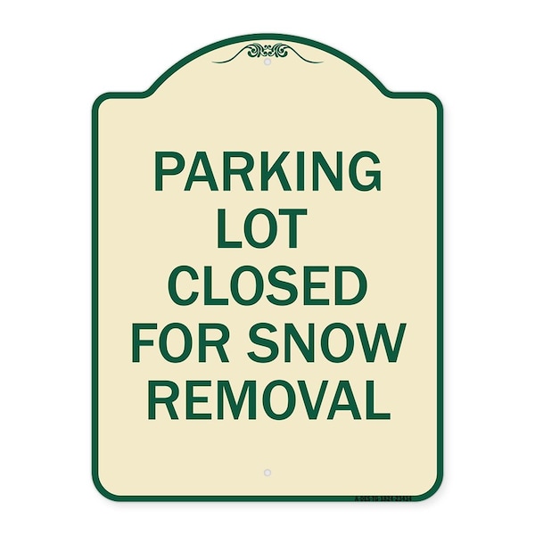 Signmission Parking Lot Closed for Snow Removal Heavy-Gauge Aluminum Sign, 24" x 18", TG-1824-23434 A-DES-TG-1824-23434 - main